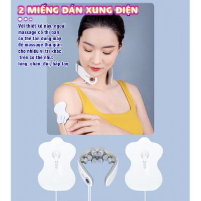 Máy massage cổ xung điện 8D Nikio NK-131 - Rung nóng kết hợp ánh sáng sinh học