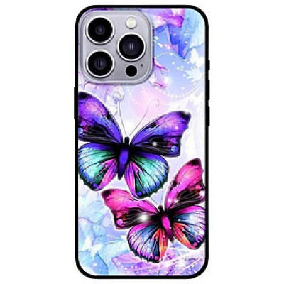 Ốp lưng dành cho Iphone 13 Mini - Iphone 13 - Iphone 13 Pro -  Iphone 13 Pro Max - Cặp Đôi Bướm Tím Hồng