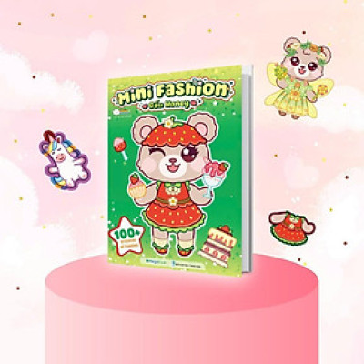 Sách - Mini Fashion - Gấu Honey - Bóc Dán Hơn 100+ Stickers Váy, Phụ Kiện Xinh Đẹp Cho Bé Gái - Megabook