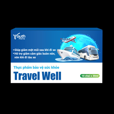 Nước Uống Travel Well Youth Pharma Hỗ Trợ Làm Giảm Tình Trạng Say Tàu Xe Hộp 10 chai