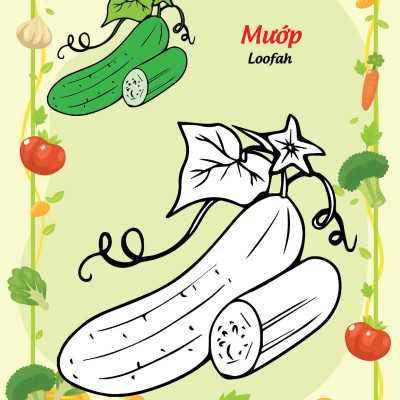 Sách - Bé tô màu và học tiếng anh theo chủ đề - Các loại rau củ