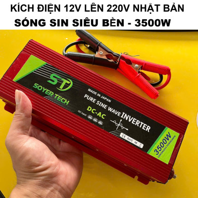 Kích Điện Inverter Cao Cấp Nhật Bản – 12V Lên 220V, Công Suất 3500W, An Toàn Tiết Kiệm