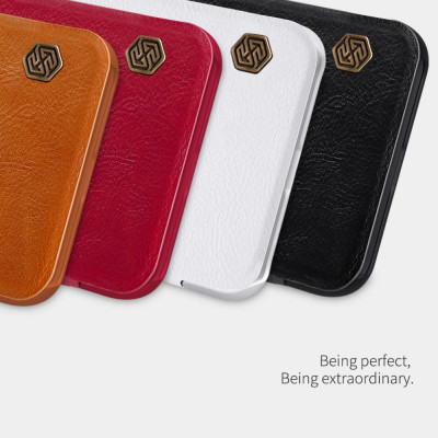 Bao case da cho iPhone 11 Pro Max hiệu Nillkin Qin có ngăn đựng thẻ, thiết kế tinh xảo - Hàng chính hãng