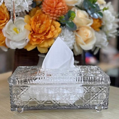 Hộp đựng giấy pha lê mài cao cấp Hàng chính hãng