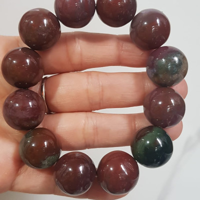 Vòng Tay Nam đá casidon Size vòng 18mm Vòng đẹp hiếm màu nâu đất xám ít vân xanh hợp mệnh thổ ạ