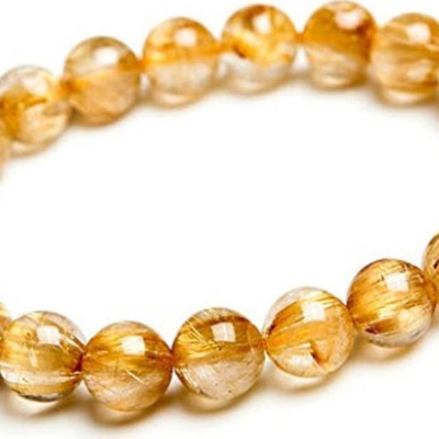  Vòng Tay Thạch Anh Tóc Vàng Tự Nhiên 9mm