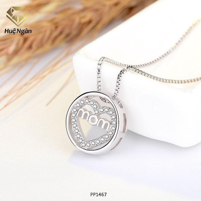 Dây chuyền bạc Ý 925 Huệ Ngân - I Love Mommy PP1467