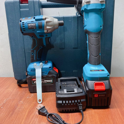 Bộ Combo 2 Trong 1 Gồm Máy Mài Góc Và Máy Chuyên Vít 199V 2 Pin 15 Cell, Động Cơ Không Than - Tặng Hộp Đựng (Bảo Hành 1 Năm)