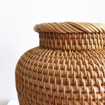Bình hoa mây ECOHUB, bình hoa khô phòng khách,phòng ngủ, hoa trang trí (Rattan Flower Basket)