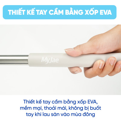 Cây Lau Nhà MyJae Đài Loan Sợi Microfiber Tự Vắt Kháng Khuẩn Ag+ 120cm