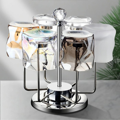  Giá úp ly, Giá úp cốc, Giá úp tiện lợi màu bạc Giá Úp Cốc Đẹp Để Bàn, LUXURY Giá Để Cốc Chén Inox Cao Cấp Xoay 360 Độ Sang Chảnh Và Tiện 