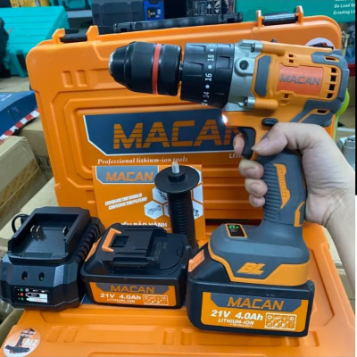 Máy Khoan Pin MACAN 3 Chức Năng 98Vf, Máy Khoan Từ 13ly Không Chổi Than Kèm Phụ Kiện