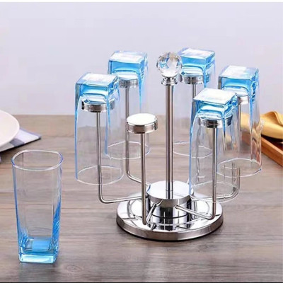  Giá úp ly, Giá úp cốc, Giá úp tiện lợi màu bạc Giá Úp Cốc Đẹp Để Bàn, LUXURY Giá Để Cốc Chén Inox Cao Cấp Xoay 360 Độ Sang Chảnh Và Tiện 