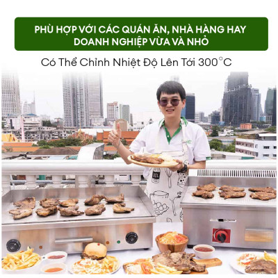 Bếp Chiên Nướng Sử Dụng Điện GDE55. Giá Cả Phải Chăng, Phù Hợp Với Các Quán Ăn, Nhà Hàng Hay Doanh Nghiệp Vừa Và Nhỏ. Có Thể Nướng Thịt, Làm Hamberger, Các Món Xào. Hàng Nhập Khẩu Chính Hãng SGE Thailand