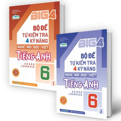 Sách - Big 4 Bộ Đề Tự Kiểm Tra 4 Kỹ Năng Nghe - Nói - Đọc - Viết Tiếng Anh Cơ Bản Và Nâng Cao Lớp 6 - Combo 2 Tập - Megabook