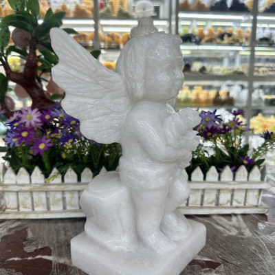 Tượng thiên thần, tượng công giáo đá cẩm thạch trắng - Cao 30 cm