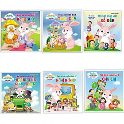 Combo Tủ Sách Vui Học Cùng Thỏ Con: Thỏ Con Nhận Biết Động Vật + Thỏ Con Nhận Biết Trái Cây + Thỏ Con Nhận Biết Số Đếm + Thỏ Con Nhận Biết Phương Tiện Giao Thông + Thỏ Con Nhận Biết Nghề Nghiệp + Thỏ Con Nhận Biết Chữ Cái  (Tặng Thước Đo Chiều Cao Cho Trẻ)