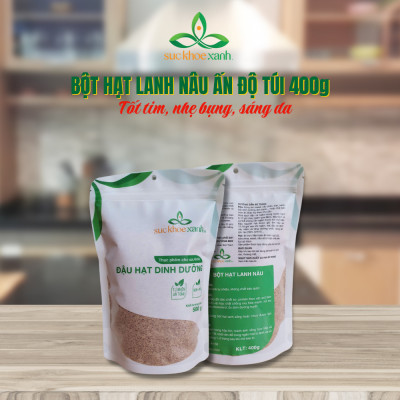 Bột Hạt Lanh Nâu – Giàu Omega-3, Chất Xơ, Hỗ Trợ Tiêu Hóa, Tốt cho tim mạch, Túi 400g