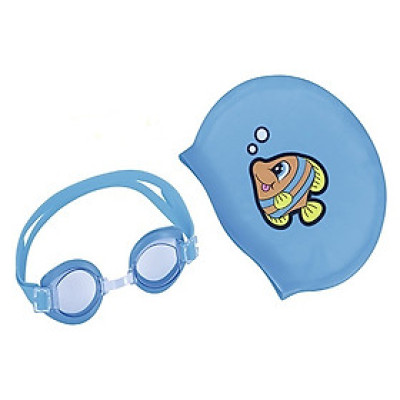 Bộ phụ kiện kính bơi mũ bơi trẻ em tặng 1 bộ nút tai kẹp mũi ( Có 3 màu lựa chọn: xanh, vàng và cam )