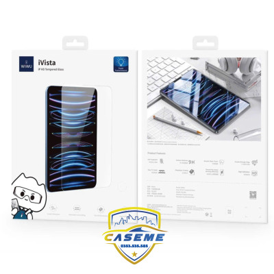 [iPad Air 6 M2] Kính Cường Lực Chống Vỡ Cạnh Dành Cho iPad Air 6 - 11 inch M2 2024, iPad Air 6 - 13 inch M4 2024 Chính Hãng WIWU iVista - Hàng Chính Hãng