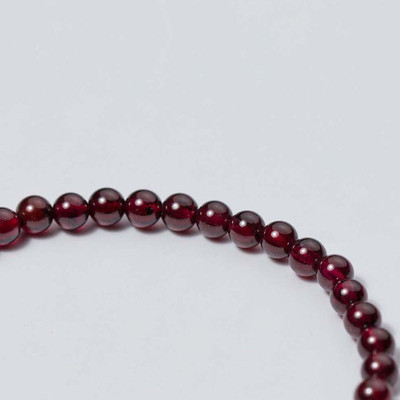 Vòng tay Garnet phối bi họa tiết size hạt 6mm mệnh hỏa, thổ - Ngọc Quý Gemstones
