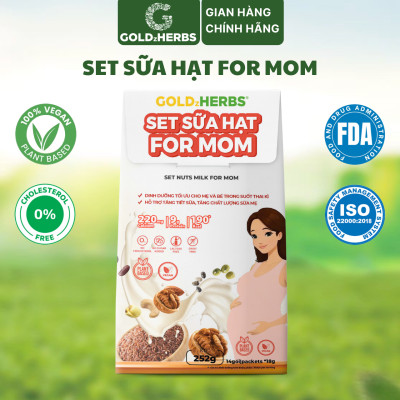 Set sữa hạt cung cấp dưỡng chất toàn diện cho mẹ mang thai và cho con bú GoldzHerbs For Mom – 14 gói/ 500g