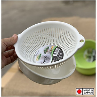 Bộ rổ chậu tròn Sanada Seiko, nhựa PP cao cấp bền đẹp và an toàn, cho thời gian sử dụng lâu dài - nội địa Nhật Bản