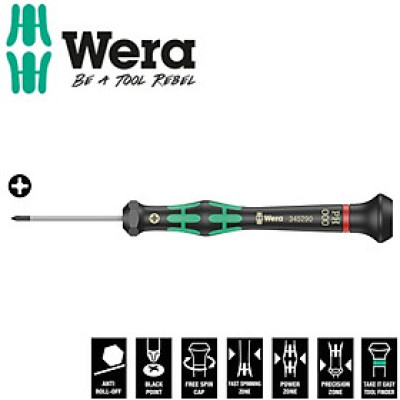 Tua vít điện tử 4 cạnh Wera 05345290001 2050 PH 000 x 40 mm ứng dụng trong điện tử và cơ khí chính xác