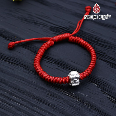 Vòng tay thắt dây đỏ phối charm hổ bạc - Ngọc Quý Gemstones