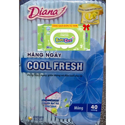 Gói Lớn 40 Miếng | Combo 6 Gói Băng Vệ Sinh Diana Sensi Hàng Ngày Cool Fresh 40 Miếng/Gói- Date Luôn Mới