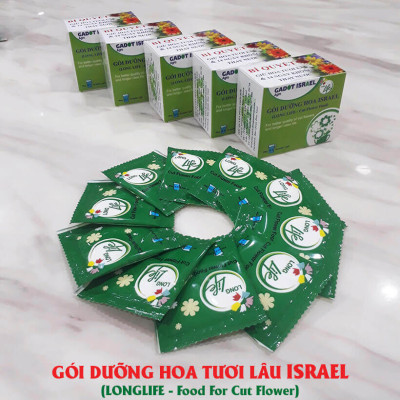 Bộ 5 hộp Chế phẩm xử lý hoa Longlife của Israel - Bảo quản hoa cắm bình tươi lâu và 14 ngày không thối nước
