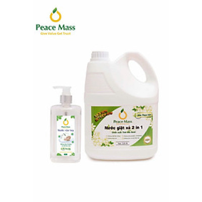 Combo Sản Phẩm Gốc Thực Vật NGB2 Peace Mass Nước Giặt Xả 2 in 1 3.6 lít + Nước Rửa Tay 340ml (Thuộc nhóm Sản phẩm Lành tính / Sinh học)