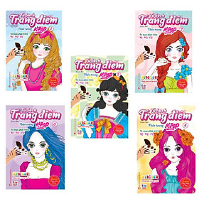 Sách Tô Màu - Dán Hình Sticker Trong Suốt - Rèn Luyện Trí Tuệ - Tủ Sách Trang Điểm Thần Tượng K-Pop - Việt Thư