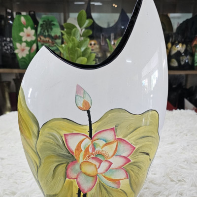 Bình hoa sơn mài cao cấp bình miệng cá với nhiều hoa văn khác nhau thích hợp cắm hoa, trang trí, làm quà tặng,....