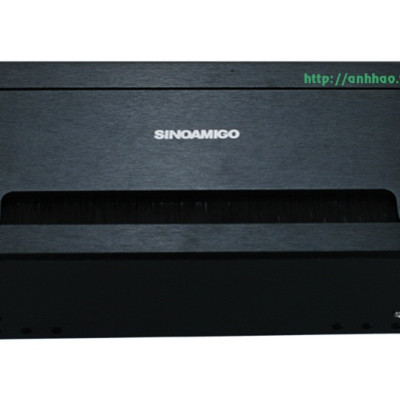 Ổ điện âm bàn văn phòng Sinoamigo STS-130B màu đen, thiết kế nắp lật, mặt nắp nhôm xước dễ bền đẹp, Ổ cắm lắp theo yêu cầu: điện, lan, tel, hdmi, vga, usb sạc