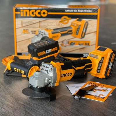 MÁY MÀI GÓC KHÔNG CHỔI THAN (ĐỦ BỘ) 20V 100MM  INGCO CAGLI10022 - HÀNG CHÍNH HÃNG