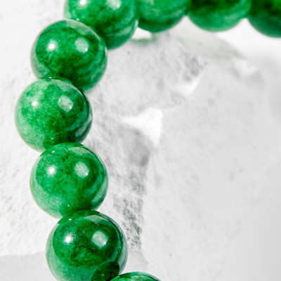 Vòng Tay Phong Thủy Nữ Đá Cẩm Thạch Sơn Thủy Phối Charm Tuổi Thìn Bạc Mạ Vàng 24K (8mm) Mệnh Mộc, Hỏa Ngọc Quý Gemstones