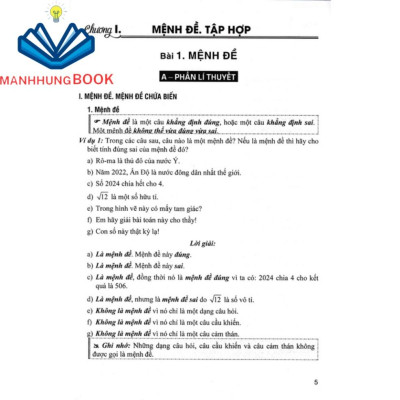 sách tham khảo toán 10 - biên soạn theo chương trình gdpt mới - quyển 1