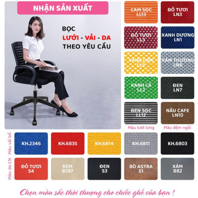 Ghế xoay nhân viên bọc lưới SMLIFE Naila