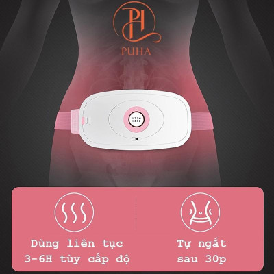 Đai Masage Bụng Kinh Nguyệt, Đai chườm nóng Puha giảm đau bụng kinh chườm bụng kinh kết hợp massage bụng 