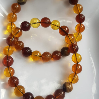 Vòng tay chuỗi đá Hổ Phách vàng nâu tự nhiên đẹp Size hạt 8mm Vòng hợp nữ mệnh thổ mệnh kim may mắn tốt sức khỏe công danh sự nghiệp xinh tay ạ