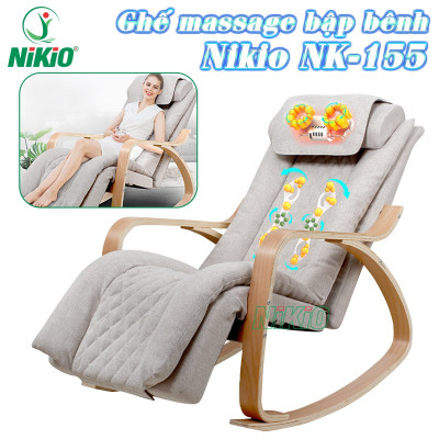 Ghế Massage Toàn Thân Nikio NK-155 - Kỹ Thuật Mát Xa Shiatsu Nhật Bản, Xoa Bóp Chuyên Sâu, Công Nghệ Rung Tần Số Cao Kết Hợp Nhiệt Hồng Ngoại Tân Tiến - Ghế Bập Bênh Thư Giãn, Giảm Stress Tại Nhà - Cải Thiện Sức Khỏe Và Chất Lượng Giấc Ngủ