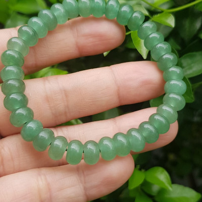 Vòng tay nữ đá thạch anh xanh đồng tiền bánh xe may mắn đẹp Vòng size hạt 8mm Hợp nữ mệnh mộc mệnh hoả mệnh thuỷ  đeo xinh đẹp may mắn tài lộc 