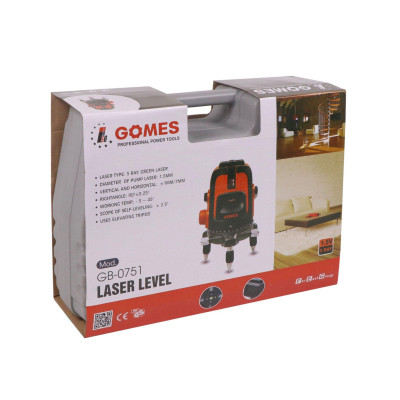 MÁY CHỈ VẠCH 5 TIA LAZER XANH 40M GOMES GB-0751 - HÀNG CHÍNH HÃNG