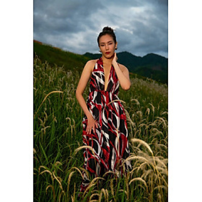 Đầm Maxi Dạ Yến, Đầm Maxi Cổ Yếm Hở Lưng DRE266 thời trang thiết kế Hity