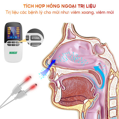 Máy Massage Xung Điện Trị Liệu Nikio NK-102 - 8 Miếng Dán Mát Xa Giảm Đau Nhức Toàn Thân Với Công Nghệ Điện Xung Mới - Đèn Hồng Ngoại Hỗ Trợ Trị Viêm Mũi Dị Ứng, Viêm Xoang - Pin Sạc Không Dây Tiện Lợi