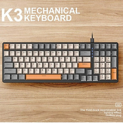 Bàn phím cơ gaming K3 Led Rainbow Hotswap Chống ồn cho máy tính laptop hàng nhập khẩu