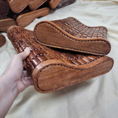 Gối Công Thái Học , Gối Hạt Gỗ Cao Cấp - Kích Thước 36cmx24cmx8/4cm ( video , hình thật )