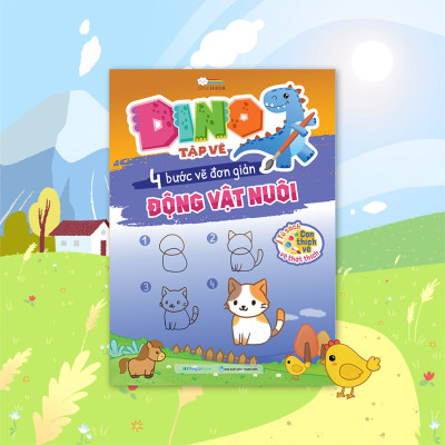DINO tập vẽ - 4 bước vẽ đơn giản Động vật nuôi