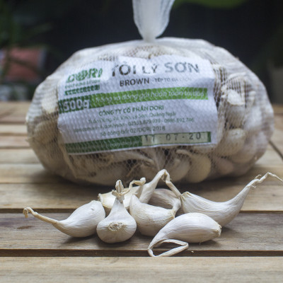Tỏi Lý Sơn Dori Green - Loại tỏi tách tép - Túi lưới 500g - Trồng tại đảo Lý Sơn